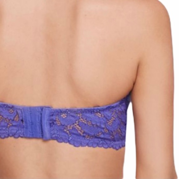 FREE PEOPLE Lace Bra Love Letters Convertible Strap Strapless Halter Periwinkle - Picture 7 of 13